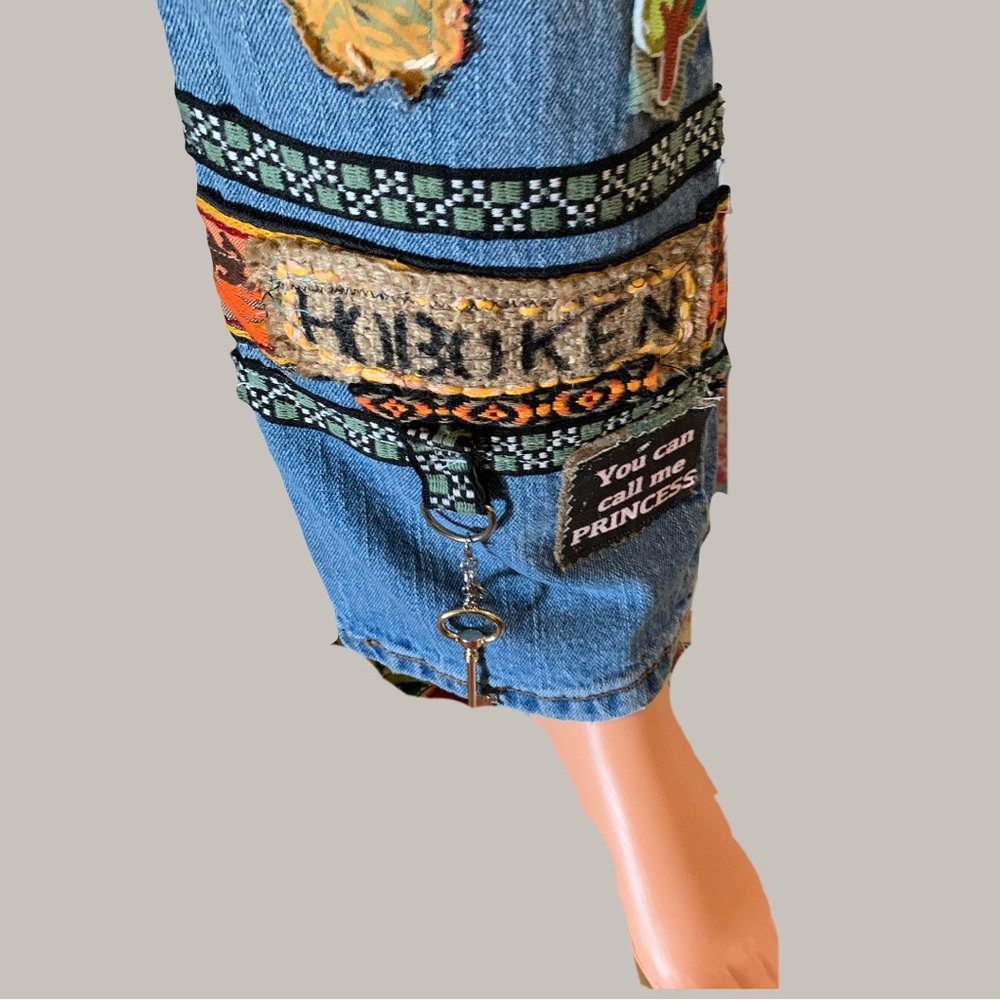 Artistic Patchwork Flare Jeans - Picture 6 of 15